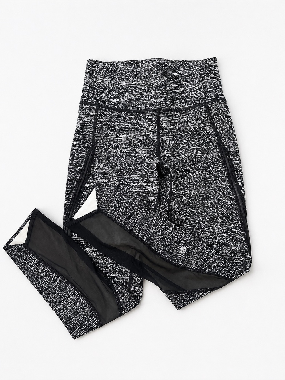 lululemon athletica Black Heather Mesh-Panel Leggings